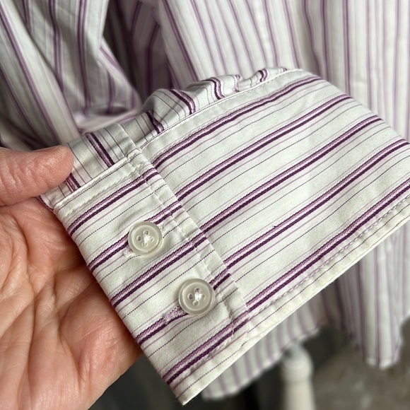 WILLOW BAY PURPLE WHITE BUTTON FRONT SHIRT SIZE 2X - Picture 6 of 7